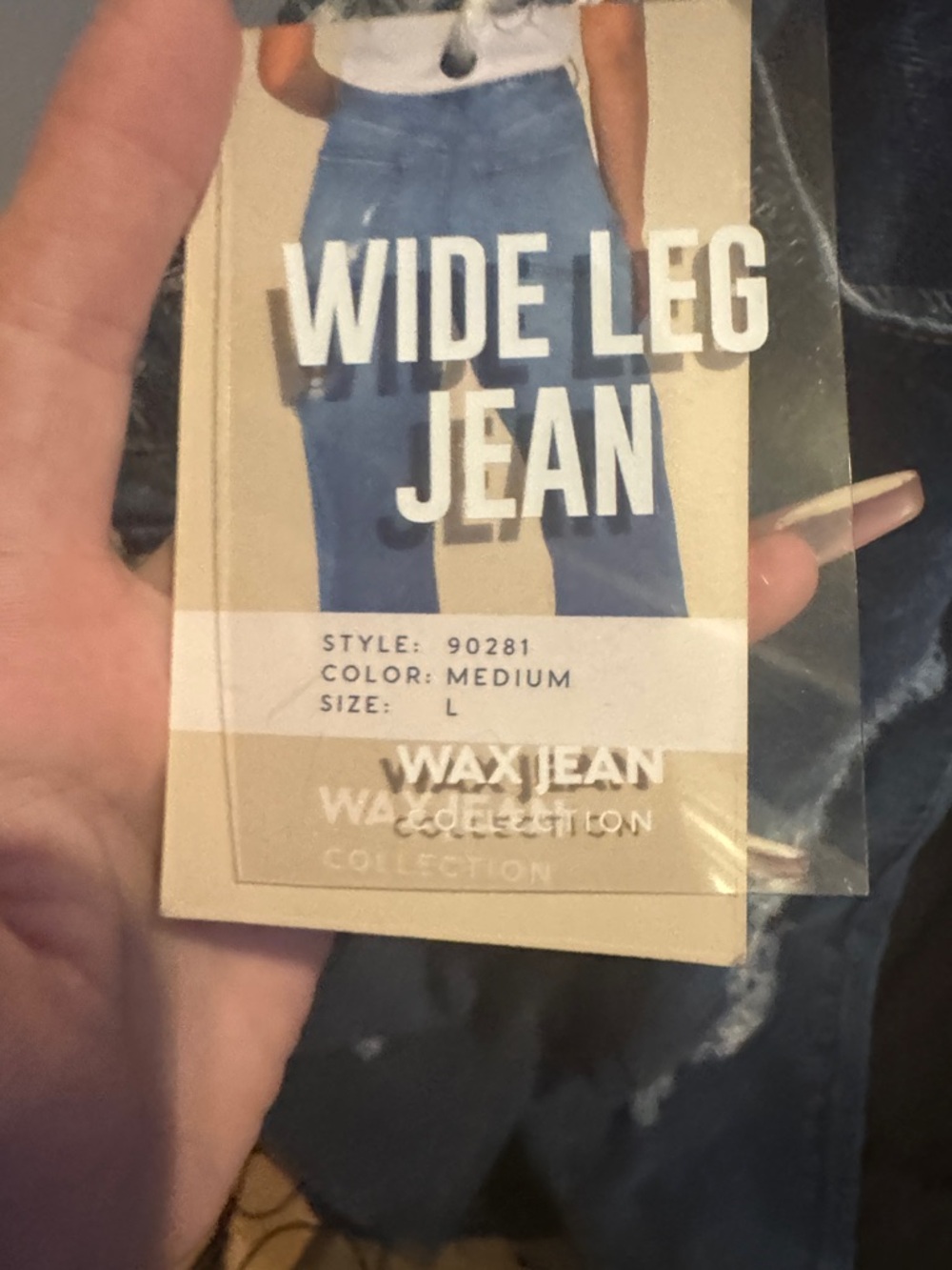 Wax Jean Medium Blue Drawstring Waist Jeans - Picture 3 of 8